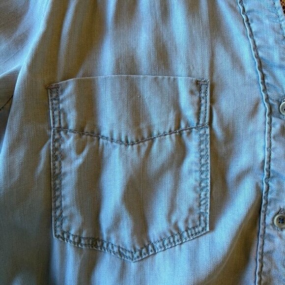 Anthropologie Holding Horses Novela Collared Button Front Chambray Dress - Picture 5 of 12